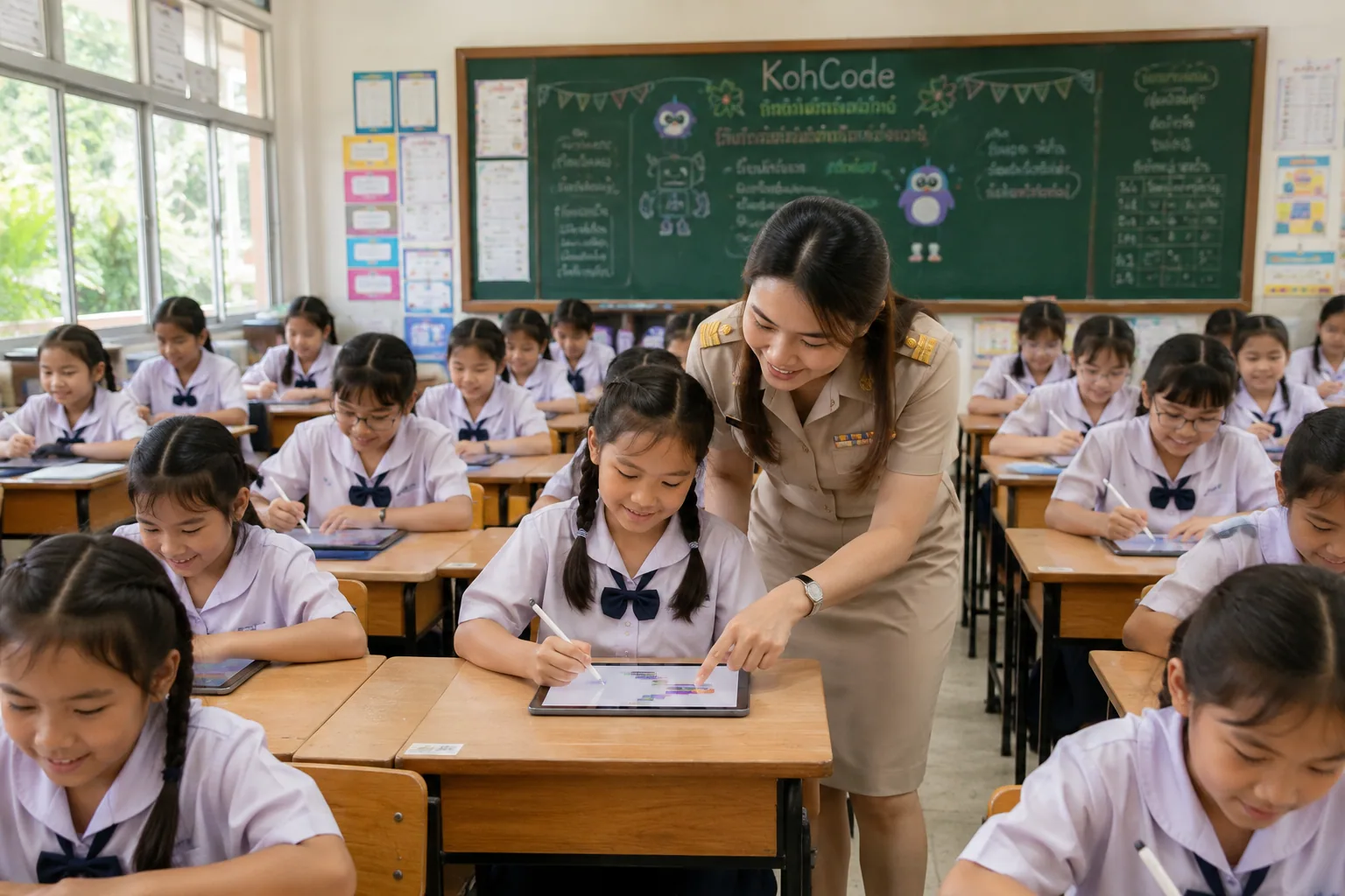 ห้องคอมพิวเตอร์ของโรงเรียนไทย