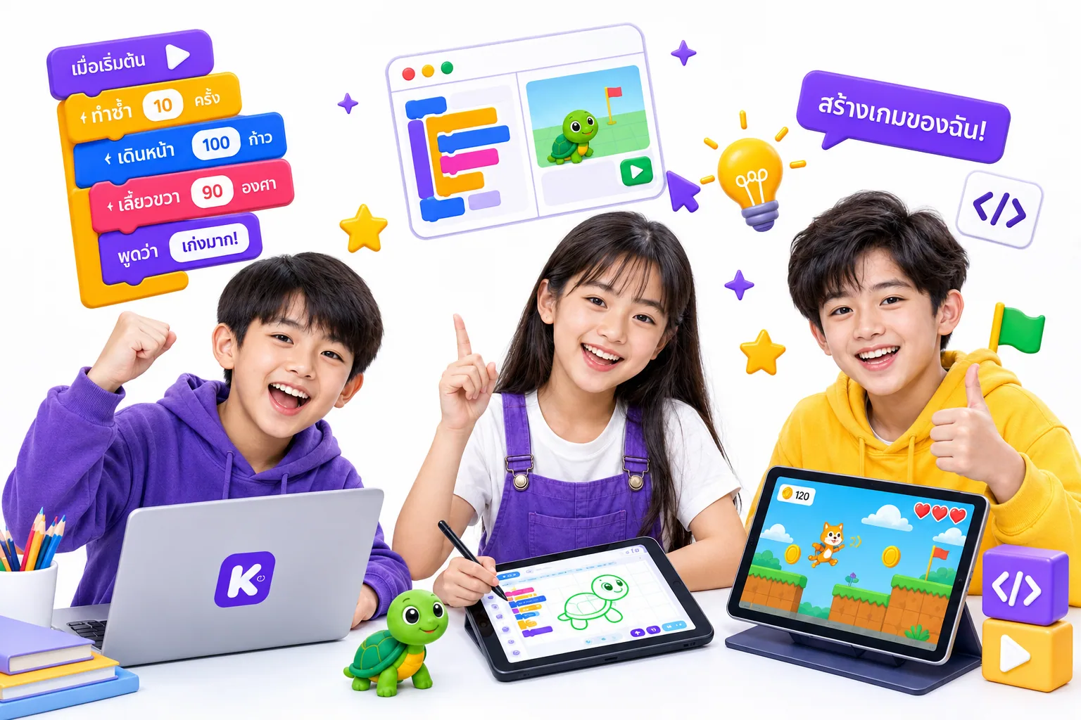 หน้าจอบทเรียนแรกของ KohCode